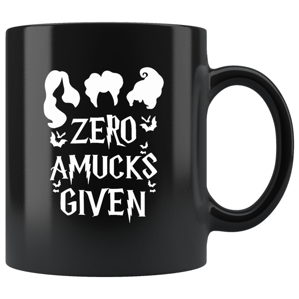 Zero Amucks Given Hocus Pocus Hallowwen Gift Black Coffee Mug