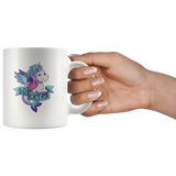Unicorn so extra white coffee mug