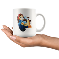 Strong Lunch Lady Tattoos Funny Gift For Woman Women White Coffee Mug