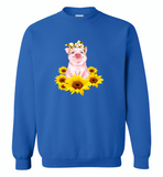 Sunflower pig - Gildan Crewneck Sweatshirt
