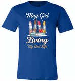 May girl living my best life lipstick birthday - Canvas Unisex USA Shirt