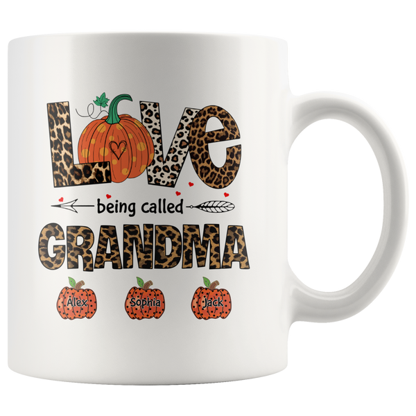 Personalized Love Being Called Mom Grandma Halloween Gift Ideas From Grandkids Kids White Coffee Mug