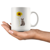 Cat you are my sunshine sunflower white gift coffee mugs