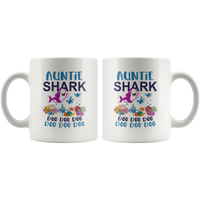 Auntie shark doo doo doo aunt gift white coffee mug
