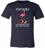 Auntimingo like normal aunt but more fabulous flamingo version - Canvas Unisex USA Shirt
