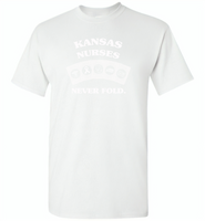 Kansas Nurses Never Fold Play Cards - Gildan Short Sleeve T-Shirt