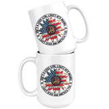 She's A Good Girl Loves Her Mama Loves Jesus and America Too Hippie American Flag White Coffee Mug