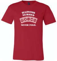 Illinois Nurses Never Fold Play Cards - Canvas Unisex USA Shirt