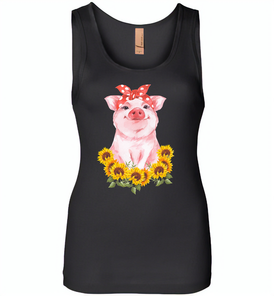 Sunflowers pig - Womens Jersey Tank