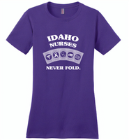 Idaho Nurses Never Fold Play Cards - Distric Made Ladies Perfect Weigh Tee