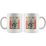 Retro Vintage Brother shark doo doo doo white gift coffee mug