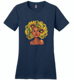 Black girl has natural sunflower hair, sunflower lover - Distric Made Ladies Perfect Weigh Tee