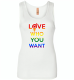 Love who you want lgbt gay pride - Womens Jersey Tank
