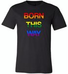 LGBT Born this way rainbow gay pride - Canvas Unisex USA Shirt