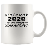 Birthday 2020 The One Where I'm Quarantined Quarantine Shirt Birthday Gift Idea Quarantine Pandemic Birthday White Coffee Mug