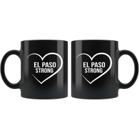 El Paso Strong Heart Texas Black Coffee Mug