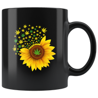 Sunflower weed black coffee mug