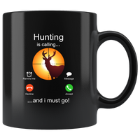 Hunting is calling and i must go horse lover black coffee mug