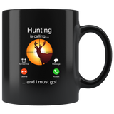 Hunting is calling and i must go horse lover black coffee mug