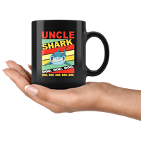 Vintage uncle shark doo doo doo black gift coffee mug