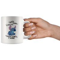 Lilo Rock Paper Scissors Throat Punch I Win Stitch White Coffee Mug