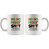 Ho Ho Ho Ly Shit I'm Drunk It's My Sister's Fault Beer Lover Christmas Xmas White Coffee Mug