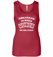 Arkansas Nurses Never Fold Play Cards - Womens Jersey Tank