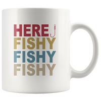 Here fishy fishy fishy like fishing vintage black coffee mugs