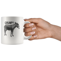 Grumpy donkey funny white gift coffee mug