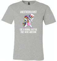 Anesthesiologist Like A Normal Doctor Only More Awesome, Unicorn Dabbing American Flag - Canvas Unisex USA Shirt