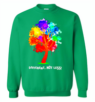 Different not less lgbt tree rainbow gay pride - Gildan Crewneck Sweatshirt
