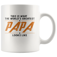 That is what the world's greatest papa looks like dad father's day gift white coffee mug