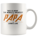 That is what the world's greatest papa looks like dad father's day gift white coffee mug
