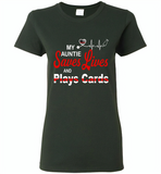 My Auntie Save Lives And Play Cards American Nurse Life - Gildan Ladies Short Sleeve