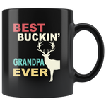 Vintage best buckin' grandpa ever deer, father's day gift black coffee mug