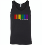 LGBT Barcode to be yourself rainbow gay pride - Canvas Unisex Tank