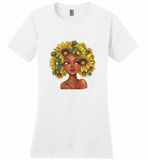 Black girl has natural sunflower hair, sunflower lover - Distric Made Ladies Perfect Weigh Tee