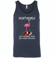 Auntimingo like normal aunt but more fabulous flamingo version - Canvas Unisex Tank