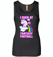 Funny Unicorn I suck at fantasy football - Womens Jersey Tank
