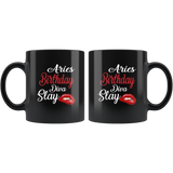 Aries Birthday Diva Slay Lip Black Coffee Mug