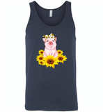 Sunflower pig - Canvas Unisex Tank