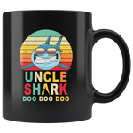Vintage Retro Uncle Shark doo doo doo black gift coffee mugs