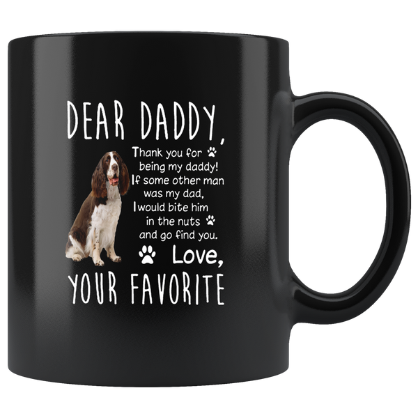 The English Spinger Spaniel Dog Daddy Father's Day Gift Black Coffee Mug
