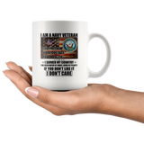 I Am A NAVY Veteran I Love Freedom I Wore Dogtags I Have A DD-214 I Served My Country White Coffee Mug