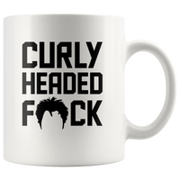 Curly headed fuck white coffee mug