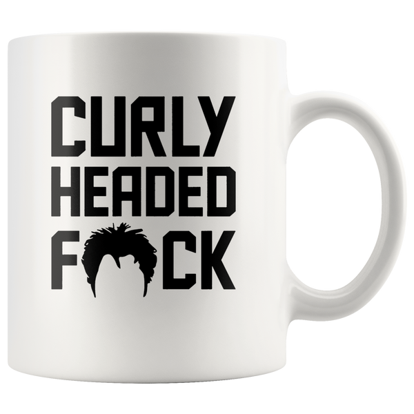 Curly headed fuck white coffee mug