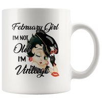 Betty February Girl Boop I'm Not Old I'm Vintage Born In February Birthday Gift White Coffee Mug