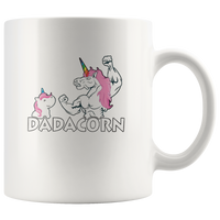 Dadacorn dad father unicorn muscular gift white coffee mug