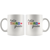 Hello third grade back to school white coffee mug