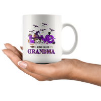 Personalized Halloween Gift For Grandma, Gift Ideas For Nana Mimi Mom From GrandKid Kid Love White Coffee Mug